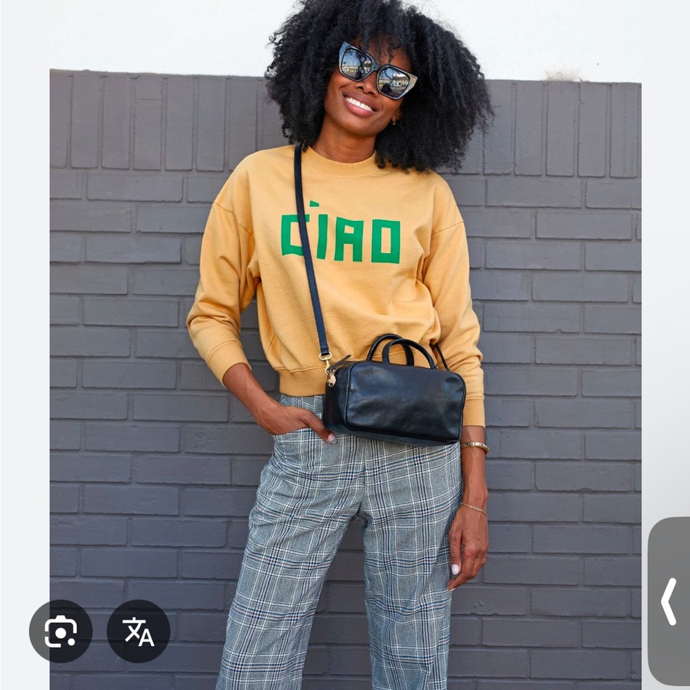 Clare V Cream Sweatshirt with Green 'CIAO' - Picture 2 of 4